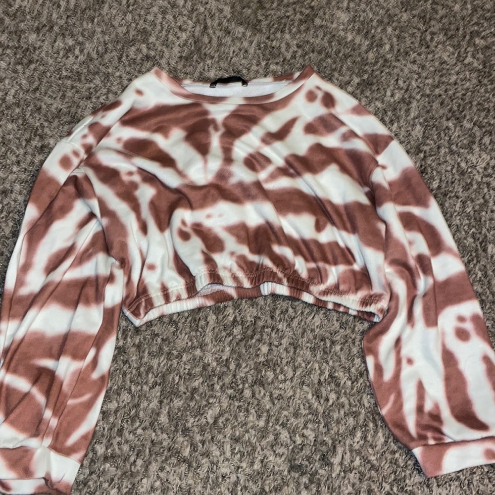 Marble cropped long sleeve